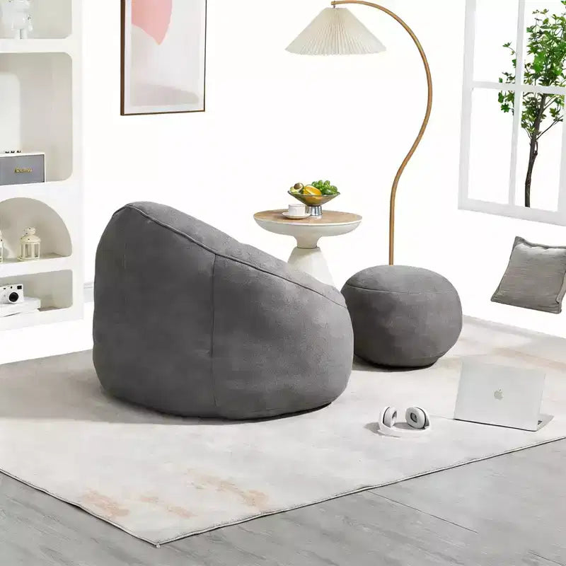 Bean Bag Sofa Chair with High Pressure Foam and Footrest