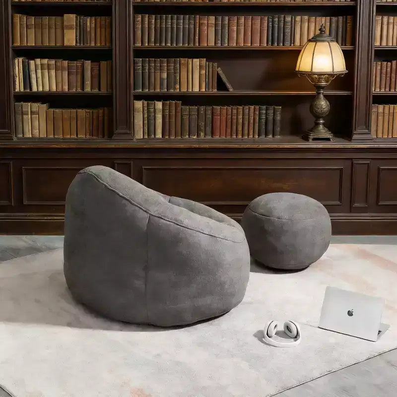 Bean Bag Sofa Chair with High Pressure Foam and Footrest