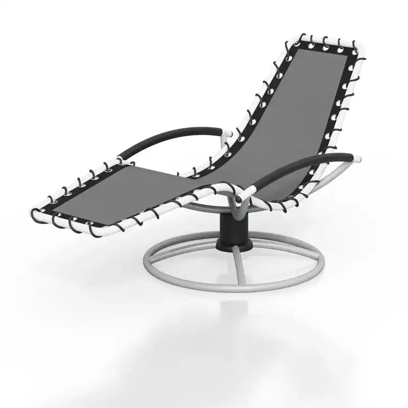 360 Rotating Patio Lounge Chair – Heavy-Duty Iron Outdoor Recliner, Weather-Resistant Ergonomic S-Shaped
