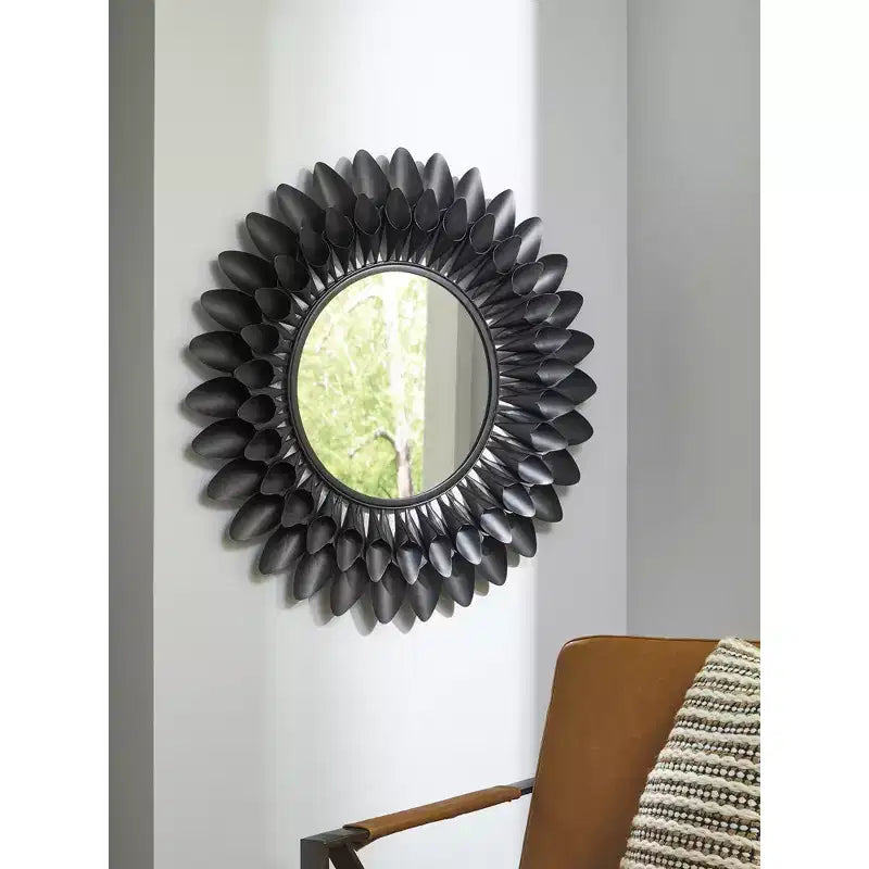Signature Design by Ashley Ryenmour Wall Accent Mirror with Contemporary Petal Style Frame