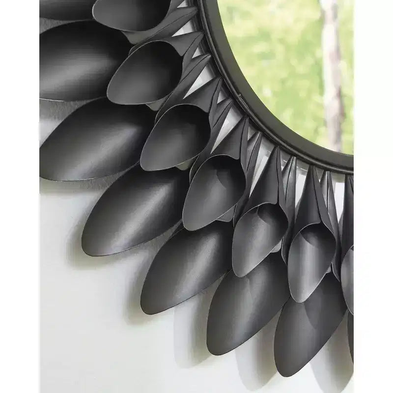 Wall Accent Mirror with Contemporary Petal Style Frame