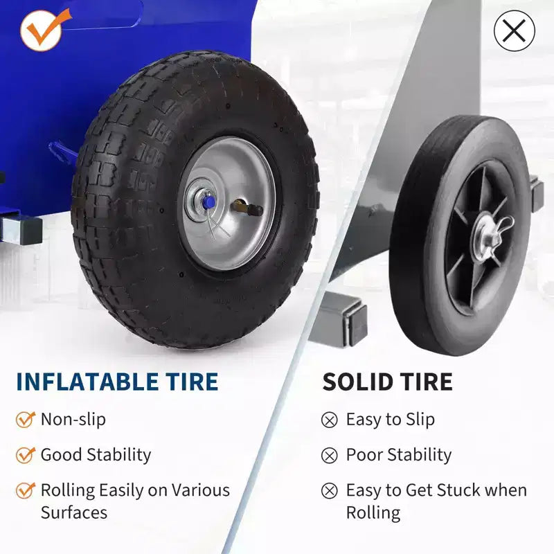 Panel Dolly 600 LBS Capacity with Adjustable Clamp, 10-Inch Inflatable Tires, All-Terrain Mover
