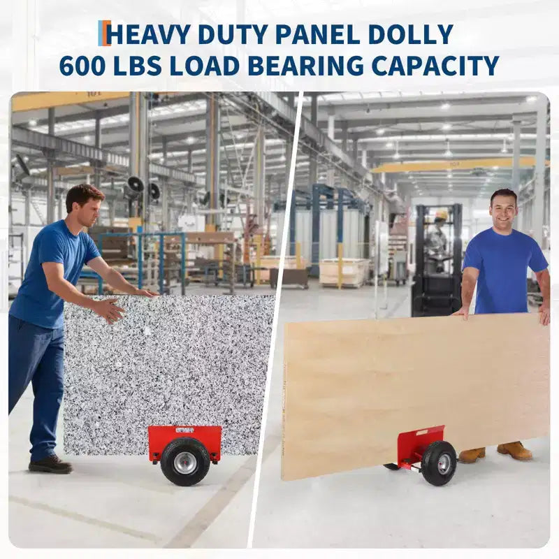 Panel Dolly 600 LBS Capacity with Adjustable Clamp, 10-Inch Inflatable Tires, All-Terrain Mover