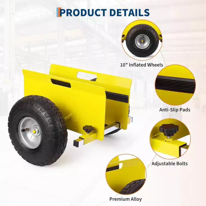 Panel Dolly 600 LBS Capacity with Adjustable Clamp, 10-Inch Inflatable Tires, All-Terrain Mover
