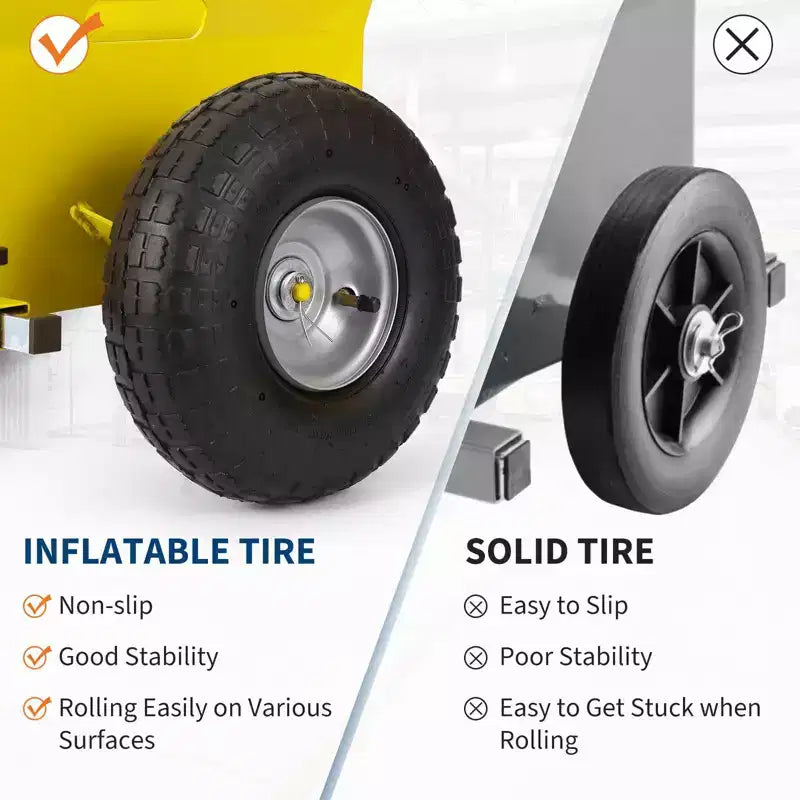 Panel Dolly 600 LBS Capacity with Adjustable Clamp, 10-Inch Inflatable Tires, All-Terrain Mover