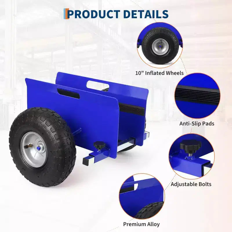 Panel Dolly 600 LBS Capacity with Adjustable Clamp, 10-Inch Inflatable Tires, All-Terrain Mover