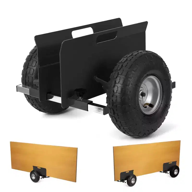 Panel Dolly 600 LBS Capacity with Adjustable Clamp, 10 Inch Rubber Inflatable Tires,All Terrain Drywall Mover for Sheets and Door Transport