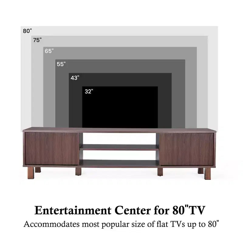 63-inch Modern Entertainment Center TV Stand, Accommodates TVs up to 70 inches, Open Shelving with Storage, Ideal for Living Rooms