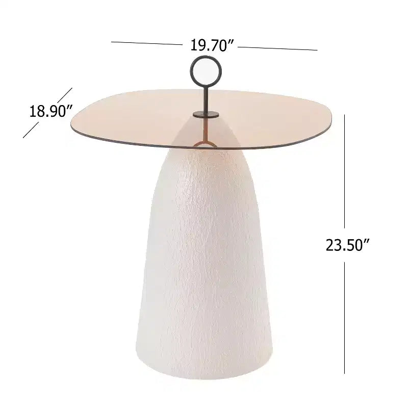 Modern Accent Side Table with Tempered Glass Top