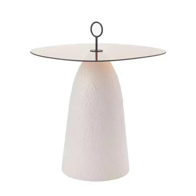 Modern Accent Side Table with Tempered Glass Top
