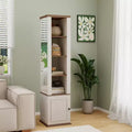 68 Corner Storage Cabinet: Modern Farmhouse Design with 1 Door & 1 Drawer - MDF Wood Freestanding Organizer for Living Room