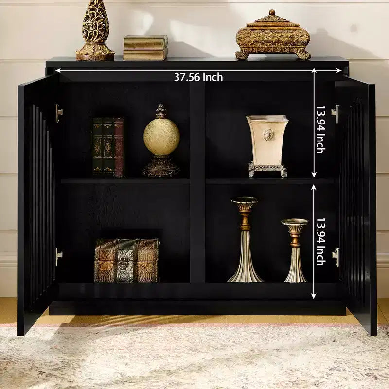 Modern Recessed Sideboard with Two Outlet Holes – Storage Cabinet for Living Room, Entryway, Hallway & Kitchen