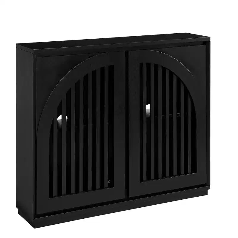 Modern Recessed Sideboard with Two Outlet Holes – Storage Cabinet for Living Room, Entryway, Hallway & Kitchen