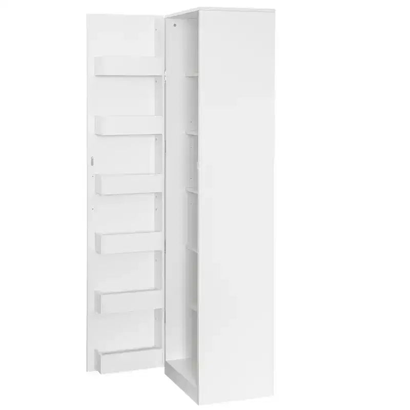 White Freestanding Kitchen Cabinet with Doors and Shelves