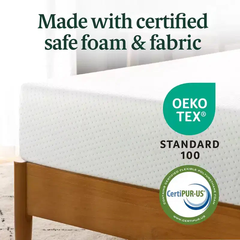 6 Inch Twin Memory Foam Mattress, Fiberglass Free, Medium Firm Feel, Zoned Pressure Relief, Certified Safe Foams & Fabric
