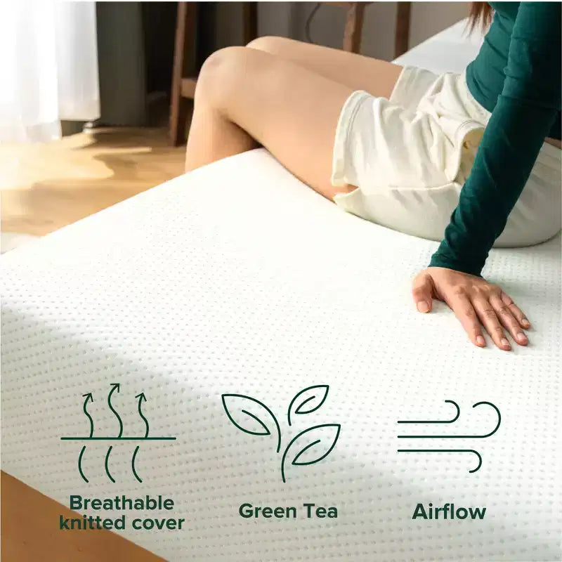 6 Inch Twin Memory Foam Mattress, Fiberglass Free, Medium Firm Feel, Zoned Pressure Relief, Certified Safe Foams & Fabric