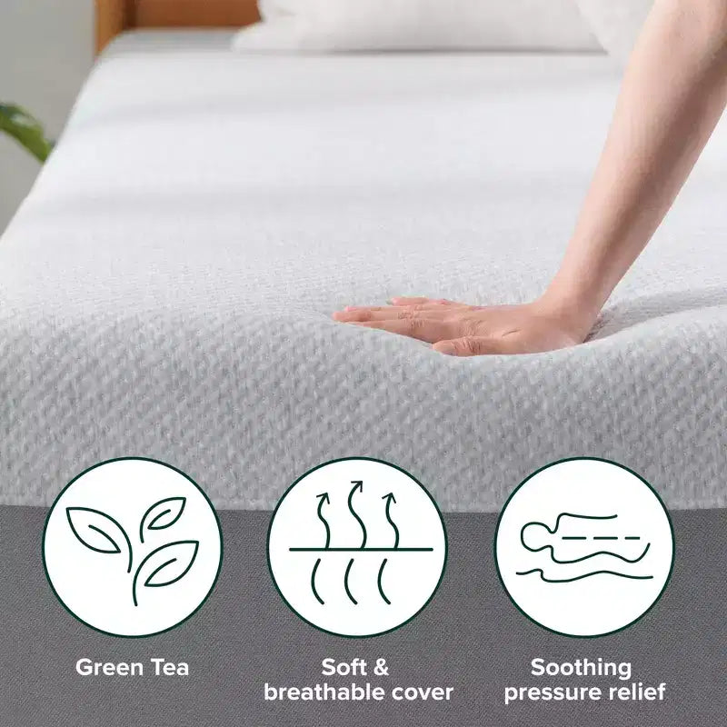 8 Inch Memory Foam Mattress, Short Queen, Fiberglass Free, Medium Firm, Breathable & Certified Safe