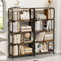 Rotating Bookshelf, 360 Degree Display 5 Tier Corner Bookshelf with Drawer for Small Space, Floor Standing Bookcase Storage Rack Wood Narrow Organizer