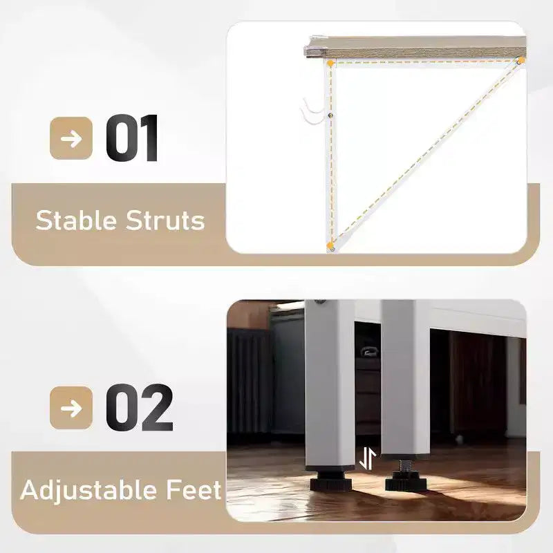 63" Computer Desk for Home Office with Storage, Side Hooks & Adjustable Feet