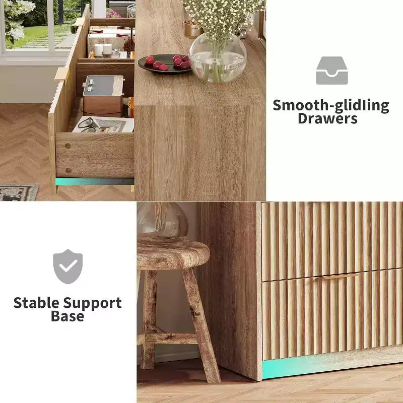 8 Drawer Dresser for Bedroom – Large Fluted Chest of Drawers, Storage Cabinet for Bedroom & Living Room