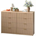 8 Drawer Dresser for Bedroom, Large Fluted Chest of Drawers, Wood Dressers Storage Organizer, Storage Cabinet for Bedroom Living Room Home