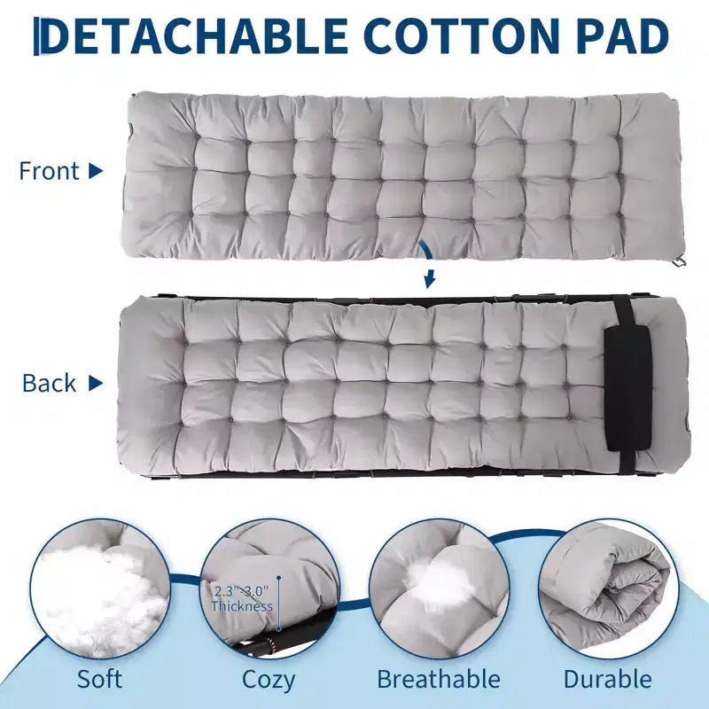 Extra Wide Camping Cot with Mattress for Adults - 400 LB Folding Bed, All-Season Portable Sleeper