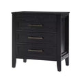 Yaran 3 Drawer Nightstand-BLACK