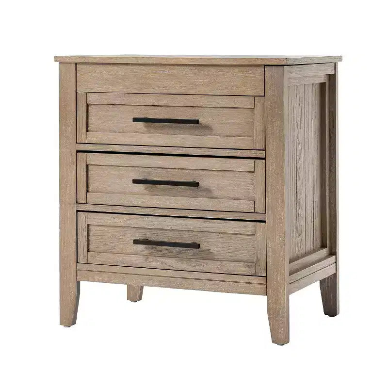 3 Drawer Nightstand with Hidden Compartment & Charging Station