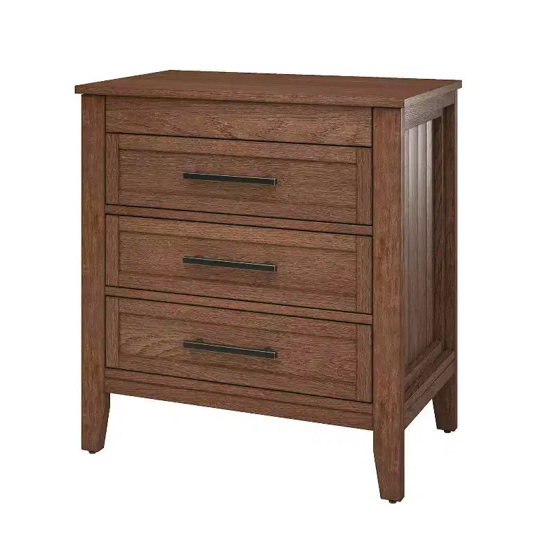 3 Drawer Nightstand with Hidden Compartment & Charging Station